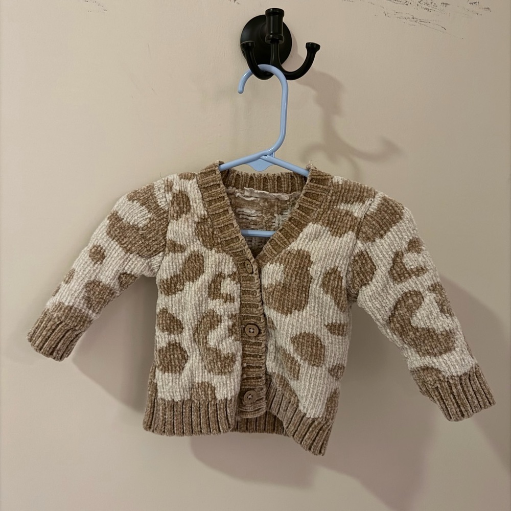 Baby Tan and Cream Sweater Cardigan
